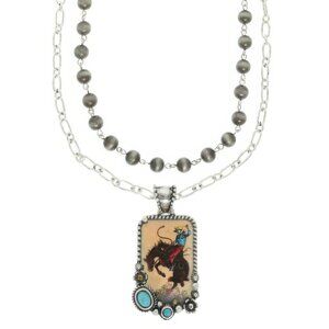 Western Rodeo Cowboy Beaded Necklace